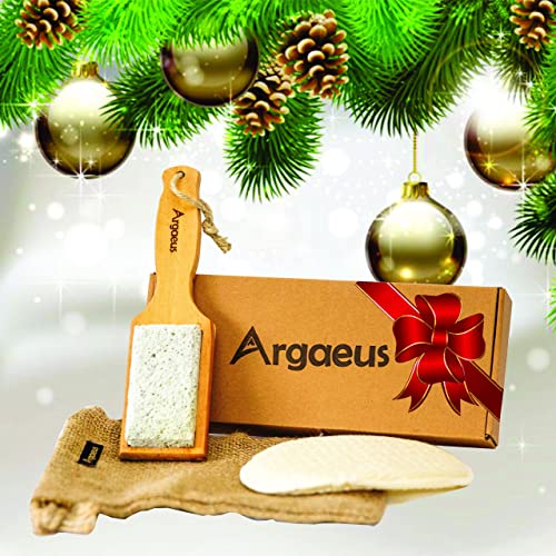Argaeus Natural Pumice Stone for Feet with Handle - A Volcanic Foot Pumice St...