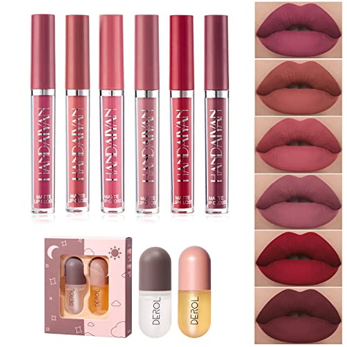 DEROL Lip Plumper Set,Natural Lip Plumper and Lip Care Serum,Lip Enhancer for...