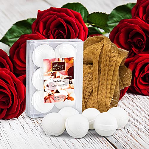 Bath and Body Gift Set for Women & Men, 10 Pcs Spa Gift Basket with Fresh Ros...