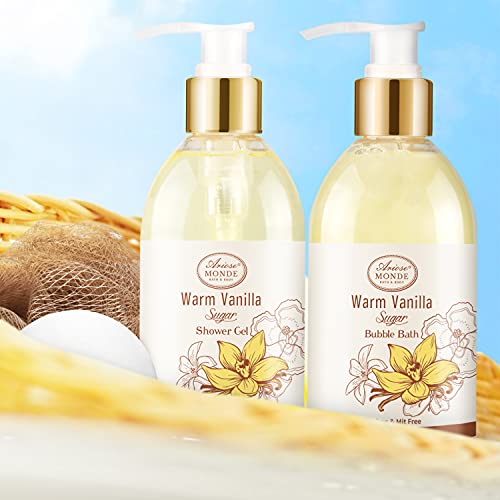 Bath & Shower Spa Basket Gift Set, Warm Vanilla Sugar Scent, with Shower Gel,...