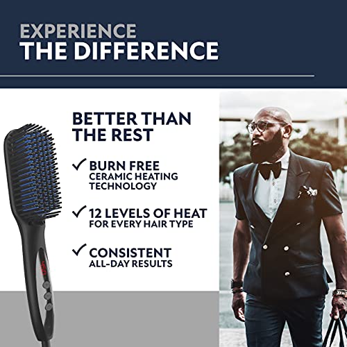 Arkam Deluxe Beard Straightener for Men - Ionic Beard Straightening Comb, Ant...