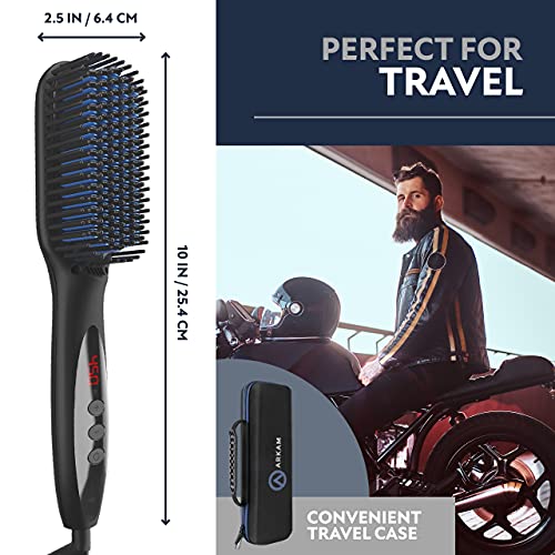 Arkam Deluxe Beard Straightener for Men - Ionic Beard Straightening Comb, Ant...