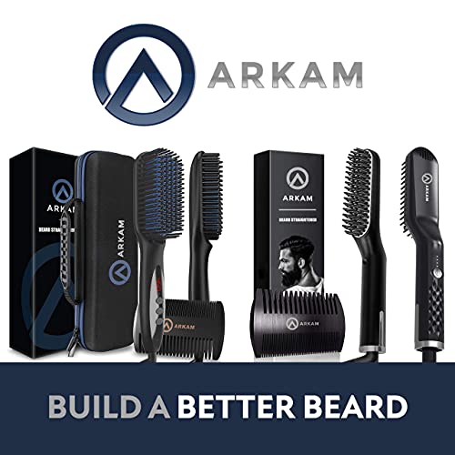 Arkam Deluxe Beard Straightener for Men - Ionic Beard Straightening Comb, Ant...