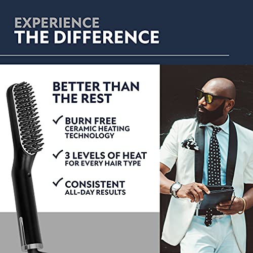 Arkam Premium Beard Straightener for Men - Ionic Technology Heated Beard Brus...