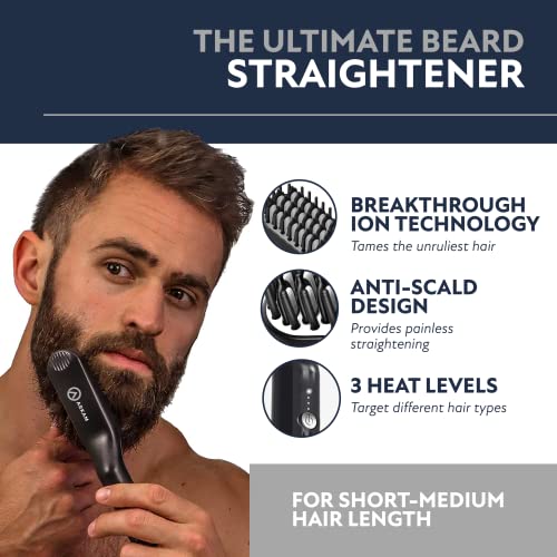 Arkam Premium Beard Straightener for Men - Ionic Technology Heated Beard Brus...
