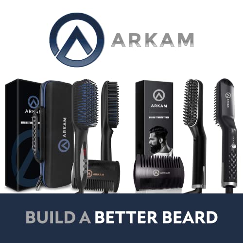 Arkam Premium Beard Straightener for Men - Ionic Technology Heated Beard Brus...