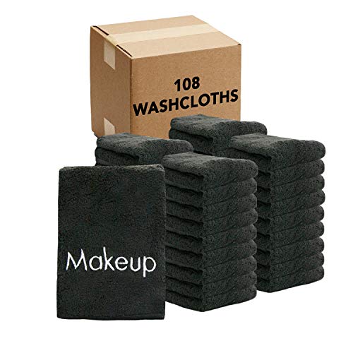 Arkwright Microfiber Makeup Remover Cloths (13x13, 108-Bulk Case Pack, Black)...
