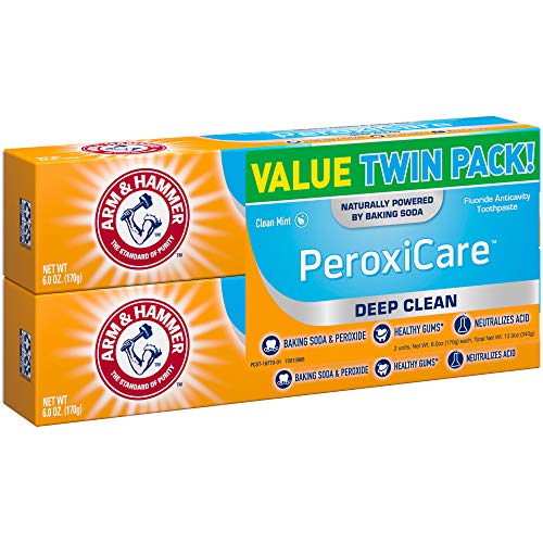 ARM & HAMMER Peroxicare Toothpaste, TWIN PACK (Contains Two 6oz Tubes) – Clea...