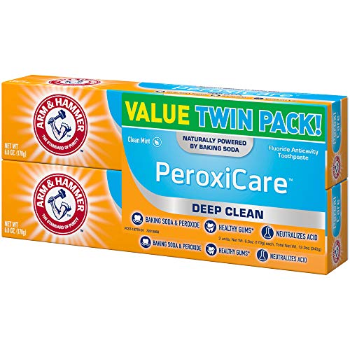 ARM & HAMMER Peroxicare Toothpaste, TWIN PACK (Contains Two 6oz Tubes) – Clea...