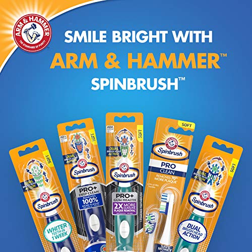 ARM & HAMMER Spinbrush PRO+ Extra White Battery-Operated Toothbrush – Spinbru...