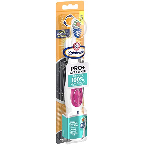 ARM & HAMMER Spinbrush PRO+ Extra White Battery-Operated Toothbrush – Spinbru...