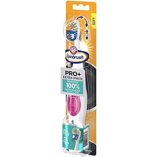 ARM & HAMMER Spinbrush PRO+ Extra White Battery-Operated Toothbrush – Spinbru...