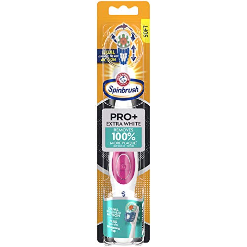 ARM & HAMMER Spinbrush PRO+ Extra White Battery-Operated Toothbrush – Spinbru...