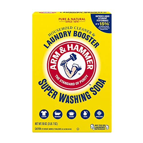 Arm & Hammer Super Washing Soda Detergent Booster & Household Cleaner, 55oz.