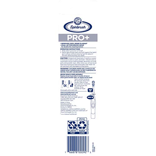 Spinbrush PRO+ Deep Clean REFILLs– Spinbrush Battery Powered Toothbrush Remov...