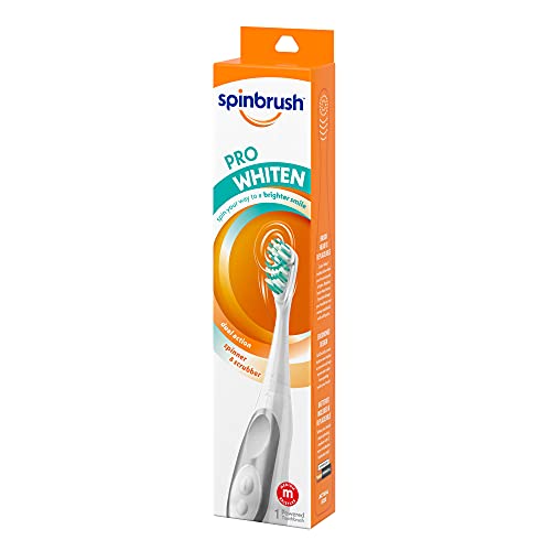 Spinbrush PRO WHITEN Battery Powered Toothbrush, Medium Bristles, 1 Count, Ro...