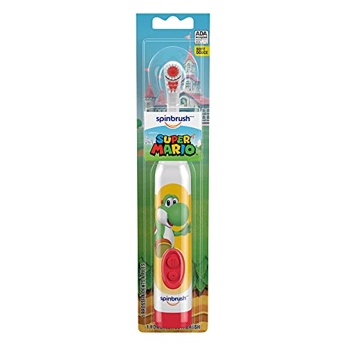 Super Mario Kid’s Spinbrush Electric Battery Toothbrush, Soft, 1 ct, Characte...