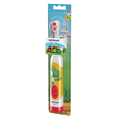 Super Mario Kid’s Spinbrush Electric Battery Toothbrush, Soft, 1 ct, Characte...