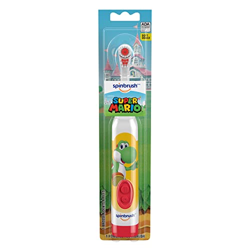 Super Mario Kid’s Spinbrush Electric Battery Toothbrush, Soft, 1 ct, Characte...