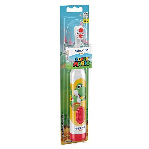 Super Mario Kid’s Spinbrush Electric Battery Toothbrush, Soft, 1 ct, Characte...
