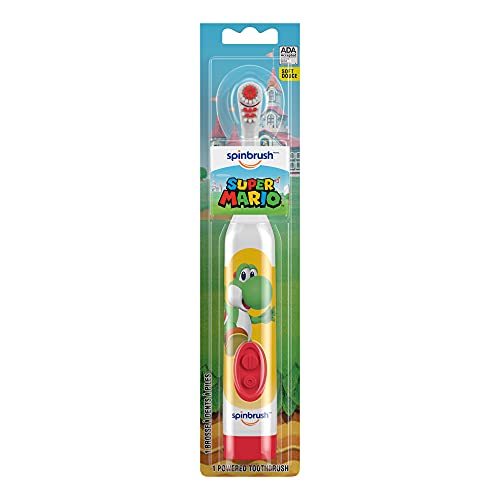 Super Mario Kid’s Spinbrush Electric Battery Toothbrush, Soft, 1 ct, Characte...