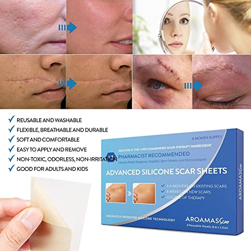 Aroamas Professional Silicone Scar Sheets, Soften and Flattens Scars Resultin...