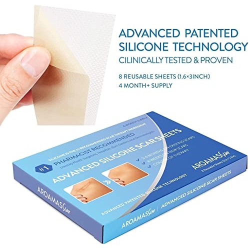 Aroamas Professional Silicone Scar Sheets, Soften and Flattens Scars Resultin...