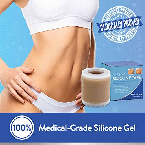 Aroamas Scar Silicone Scar Sheets Silicone Scar Tape 1.6x60" for Softening an...