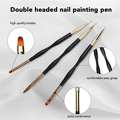 AROIC 42 Pcs Nail Brush Set, Nail Art tool set with Acrylic Nail Brushes UV G...