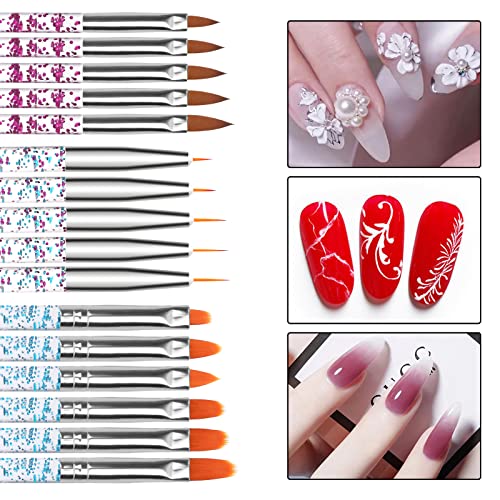 AROIC 42 Pcs Nail Brush Set, Nail Art tool set with Acrylic Nail Brushes UV G...