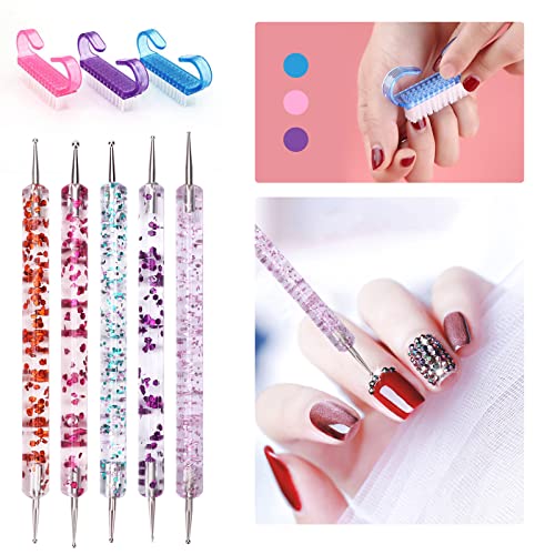 AROIC 42 Pcs Nail Brush Set, Nail Art tool set with Acrylic Nail Brushes UV G...