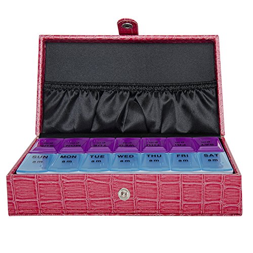 7 Day Crocodile Style Storage Organizer Weekly Travel Pillbox Case