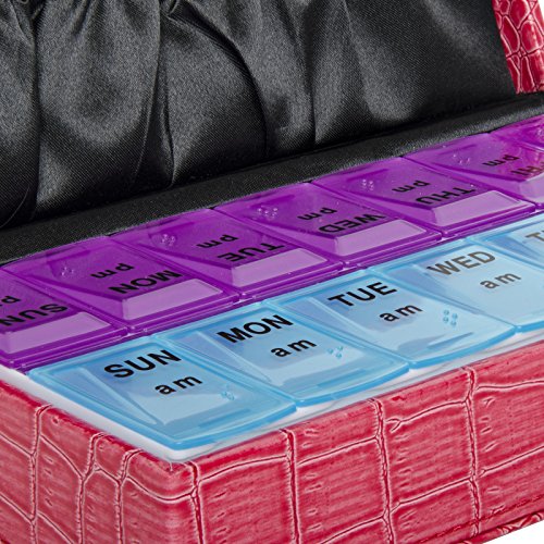 7 Day Crocodile Style Storage Organizer Weekly Travel Pillbox Case