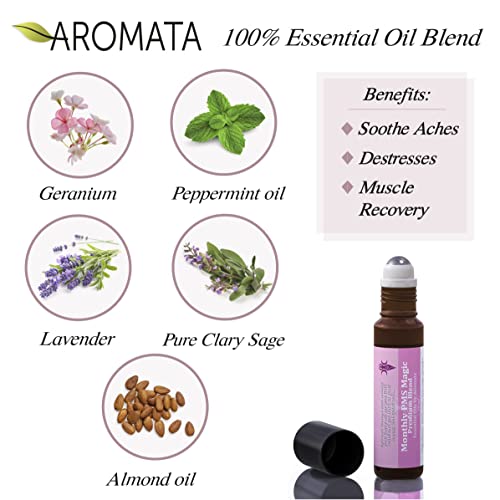 Aromata Monthly PMS Magic relief for period cramps, discomfort & moody you. E...