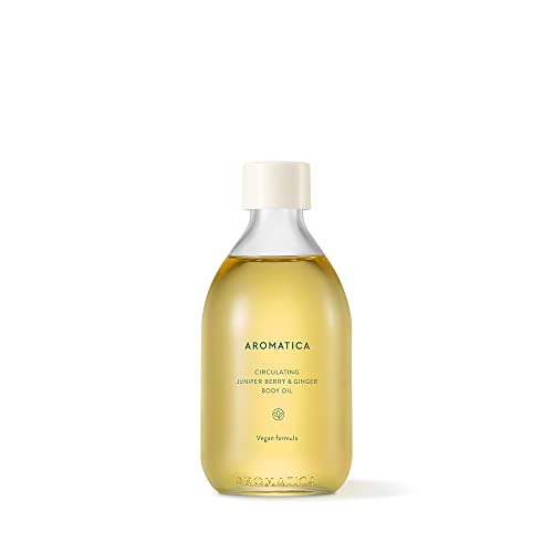 AROMATICA Circulating Body Oil Juniper Berry & Ginger 3.38oz / 100ml, Vegan |...