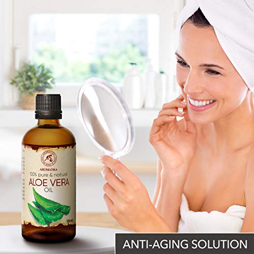 Aloe Vera Oil 3.4 oz - Aloe Barbadensis - Brasil - 100% Pure & Best for Skin ...