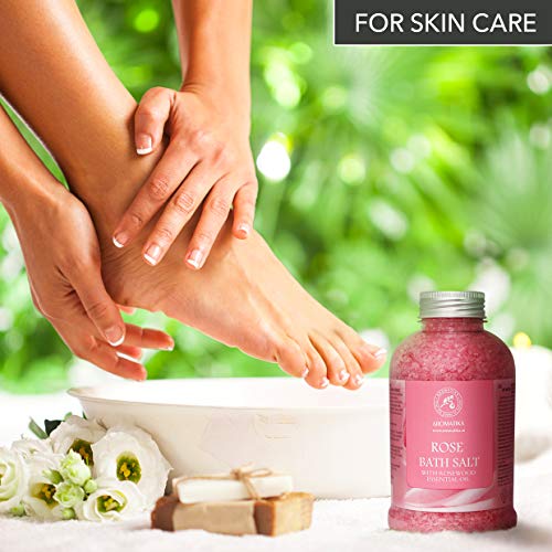 Rose Bath Salts 21.16 Ounces - Natural Rosewood Oil & Rose Extract - Best for...