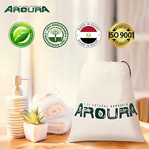 Aroura Egyptian Natural Loofah Pads- Natural Lofa Sponges with Flexible Fiber...