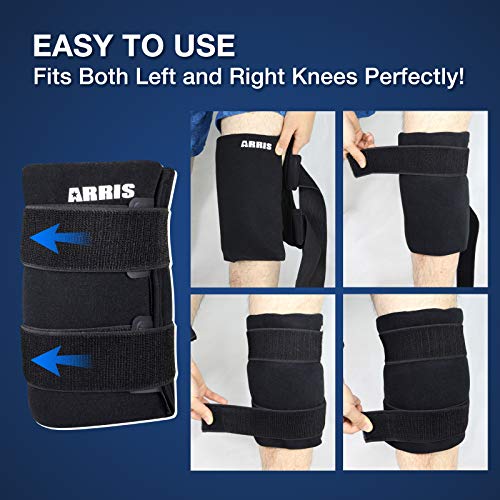 ARRIS Large Knee Ice Pack Wraps Around the Entire Knee. Hot and Cold Therapy ...