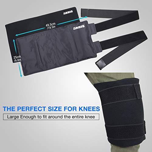 ARRIS Large Knee Ice Pack Wraps Around the Entire Knee. Hot and Cold Therapy ...