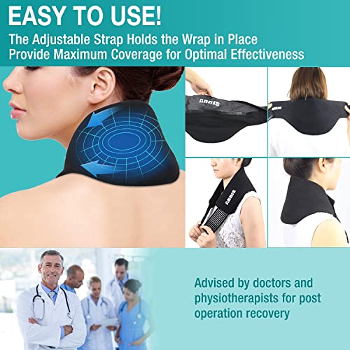 Neck Ice Pack Wrap, Cold Compress Therapy for Cervical, Shoulder Pain Relief,...