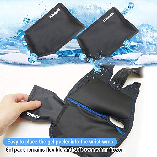 Wrist Ice Pack Wrap - Hand Support Brace with Reusable Gel Pack / Hot Cold Th...