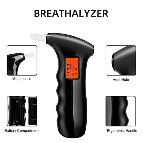 Portable Alcohol Tester, Professional Breathalyzer Digital LCD Display Auto P...
