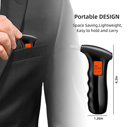 Portable Alcohol Tester, Professional Breathalyzer Digital LCD Display Auto P...