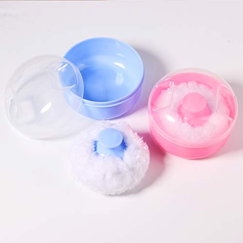 Arroyner 2Pcs Baby Body Cosmetic Powder Puff Body Powder Puff and Container C...
