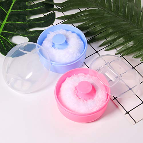 Arroyner 2Pcs Baby Body Cosmetic Powder Puff Body Powder Puff and Container C...
