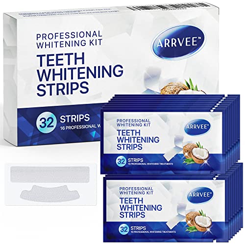Teeth Whitening & Bright Strips, 32 White Strips Teeth Whitening Kit, Non-Sen...
