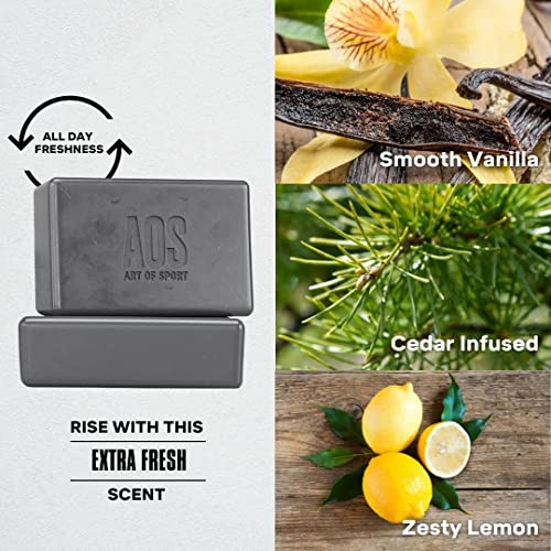 Art of Sport Men’s Bar Soap, Charcoal Activated Hand, Face and Body Soap, Fre...
