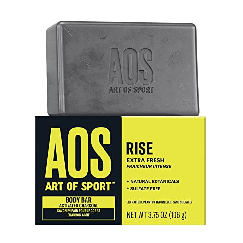 Art of Sport Men’s Bar Soap, Charcoal Activated Hand, Face and Body Soap, Fre...