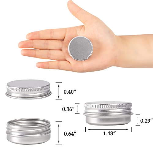 Screw Top Sliver Aluminum Tin Jar with Screw Lid and Blank Labels - 31pcs, 0....
